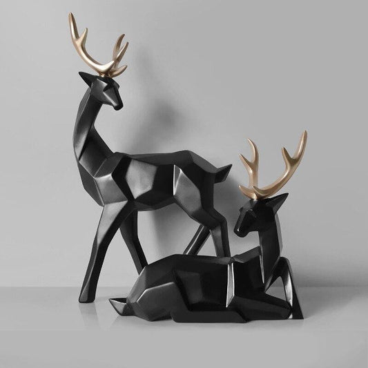 Geometric Deer Resin Statue Nordic Home Decor