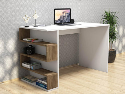 Study Table with Stairs Shelves