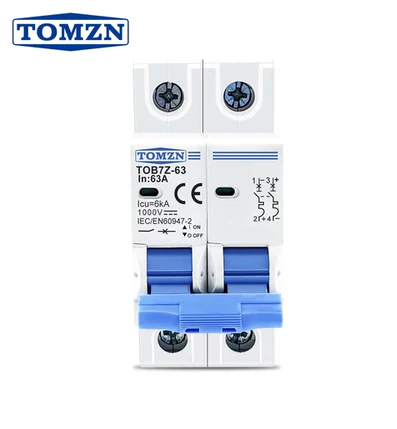 Tomzn 2P DC 1000V Solar Mini Circuit Breaker 16A, 20A, 32A, 63A