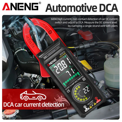 ANENG ST213 Digital Clamp Meter DC/AC Current 6000 Counts 400A Amp Multimeter Large Color Screen Voltage Tester Car Hz NCV Ohm