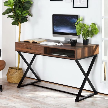 Study Table Cross Legs Modern Office Table