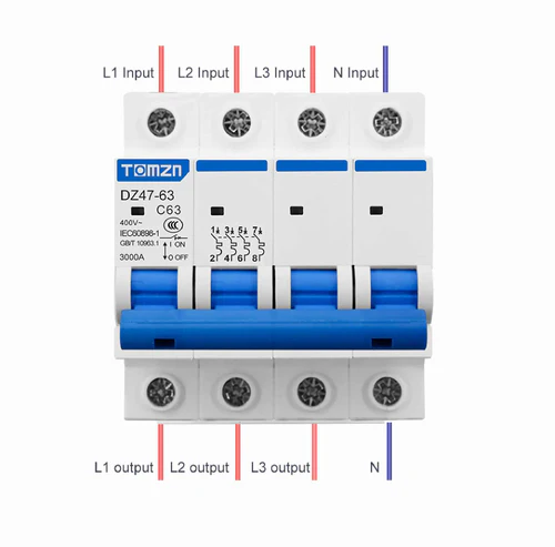 Tomzn 3Phase 4Pole AC 230/400V Circuit breaker 63A / 125A