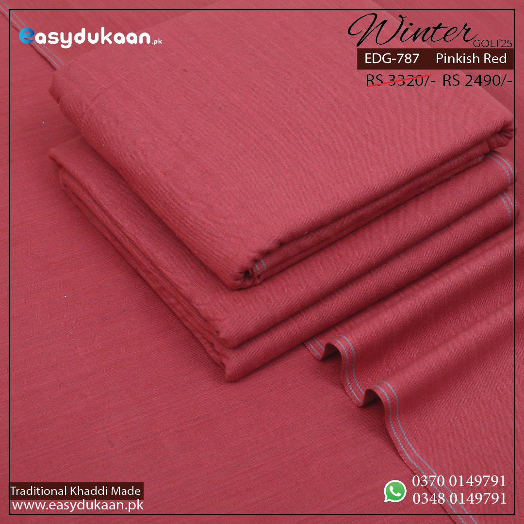 Winter Goli Khaddar EDG-787 Pinkish Red