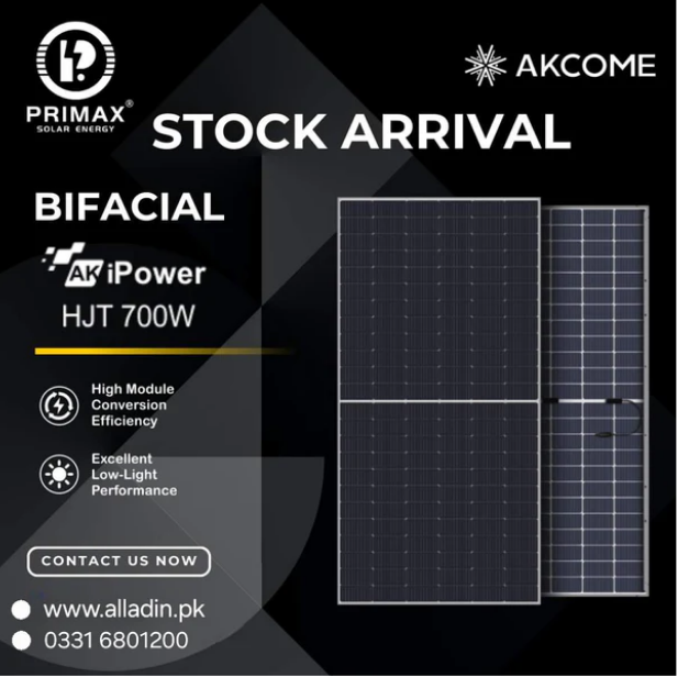 AKCOME HJT 700W bifacial N-type Solar Panel