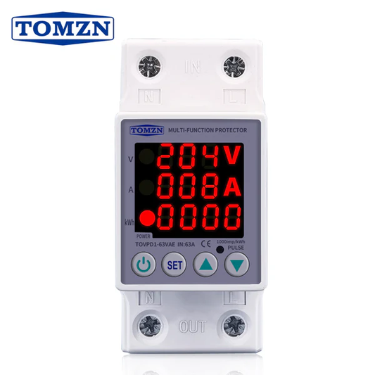 Tomzn 3rd Gen 3in1 voltage protector Over and Under Voltage Protective Device with Kwh meter